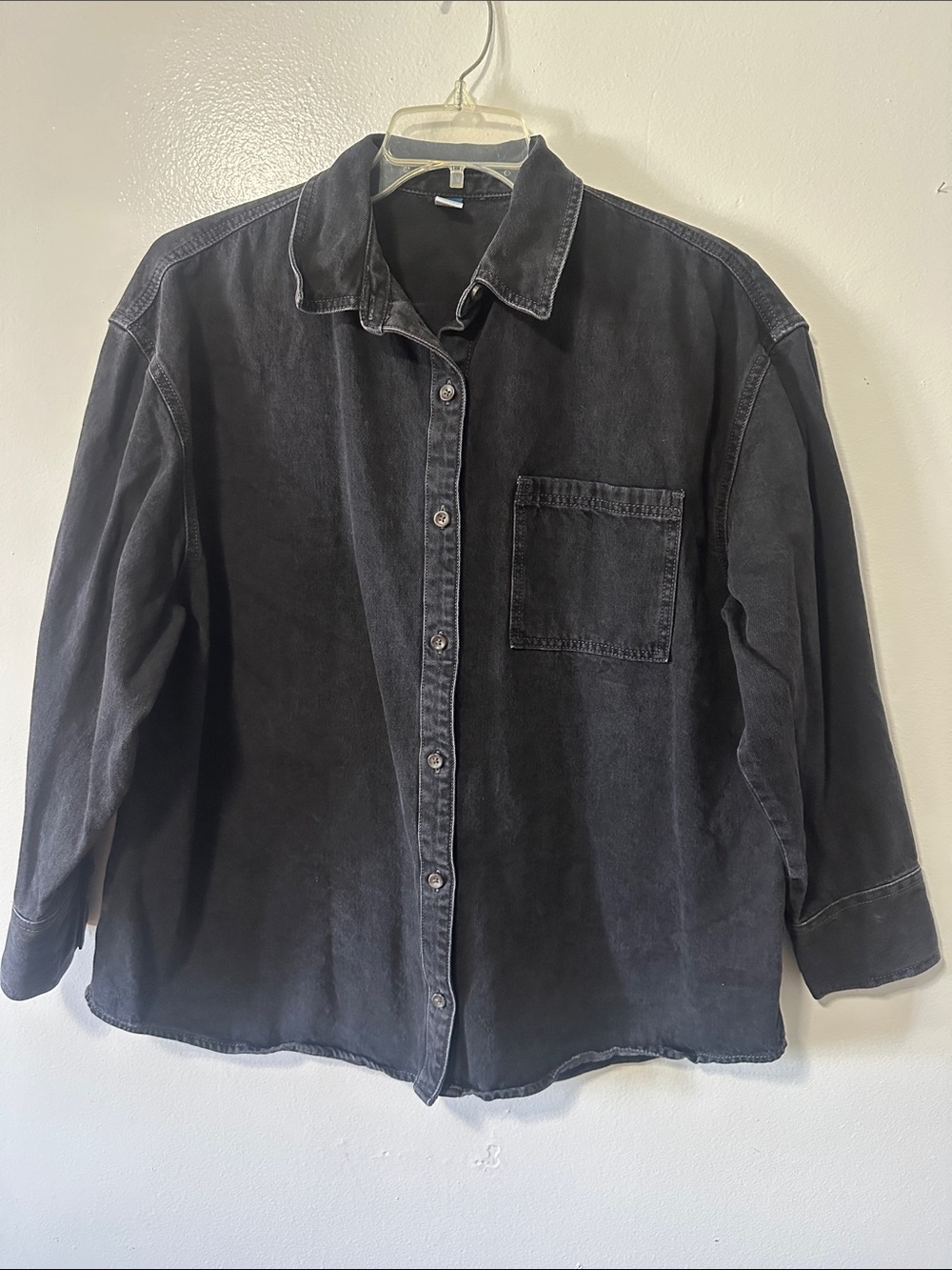 Old Navy Washed Black denim Button-Up Shirt